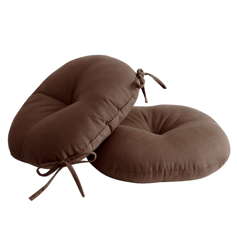 Bistro 15 x 15 x 5 Patio Chair Tufted Cushion With Ties