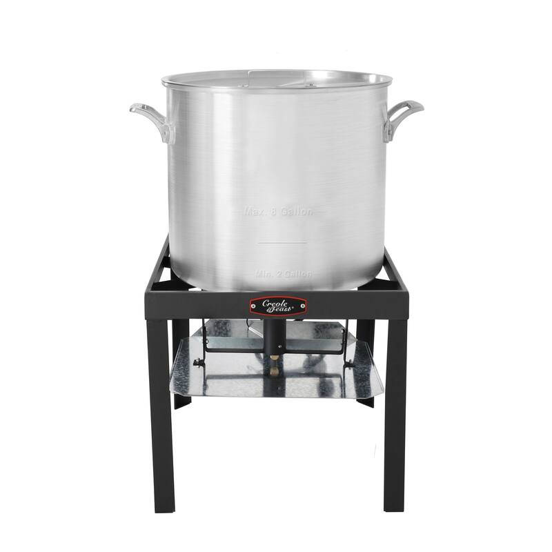 Creole Feast 60QT/100QT Seafood Boiling Kit with Strainer, Aluminum Propane Gas Boiler with 10 PSI Regulator