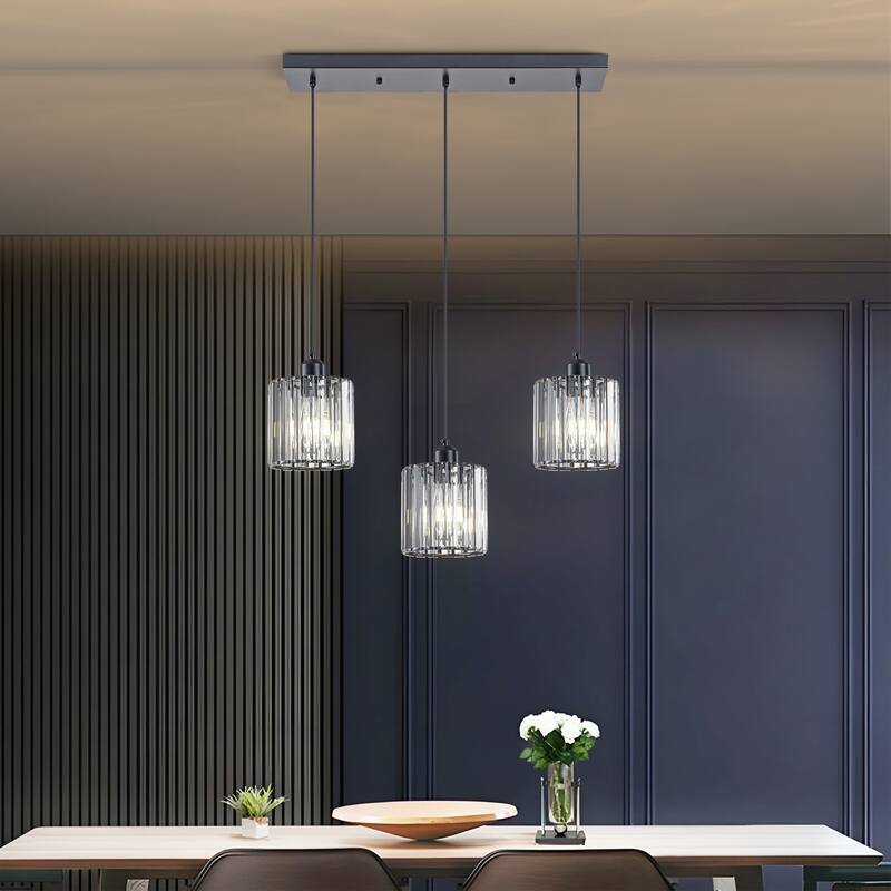 Starsky 3-Light Modern Linear / Cluster Pendant Light with Glass Shade