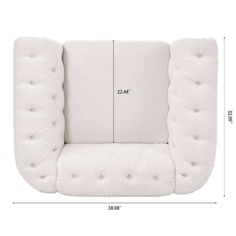 Classically Elegant 84.65" Three-Seater Rolled Arm Chesterfield Sofa in PU Leather - Sturdy Birch Legs, Soft Upholstery