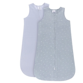Ely's & Co. Baby Wearable Blanket - Sleep Sack - Blue Leaf & Stripes - 2 Pack