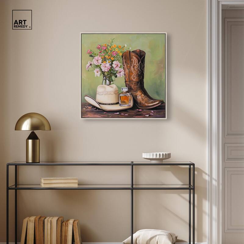 Spring Green Cowboy Necessities Canvas by Art Remedy