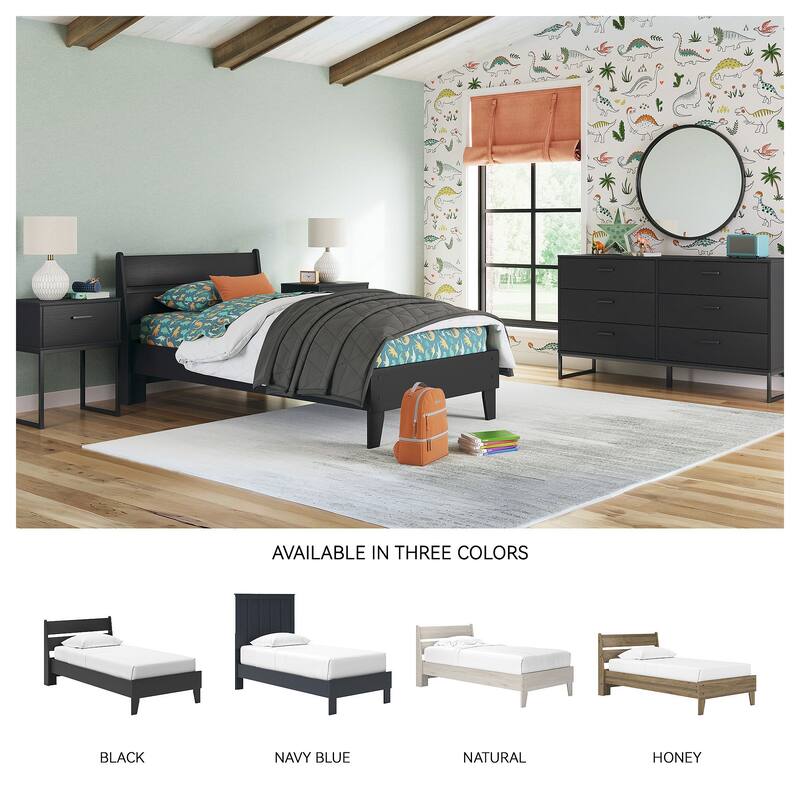 Signature Design by Ashley Socalle Black Panel Platform Bed