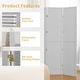preview thumbnail 5 of 22, 4 Panel Pegboard Display Room Divider 5.6 FT Wooden Foldable Privacy Screen, Wood Room Divider