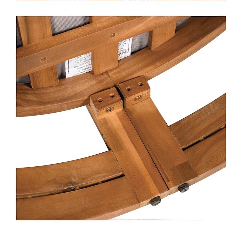 [Set of 2] Premium Acacia Wood Outdoor Club Chair, Curved Tub Design with Woven Rope Accents, Water-Resistant Cushions
