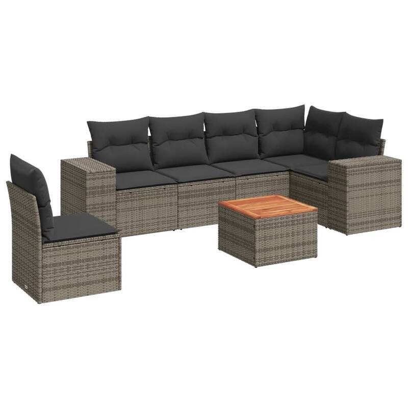 vidaXL Garden Sofa Set Black - 21.7 x 21.7 x 14.6