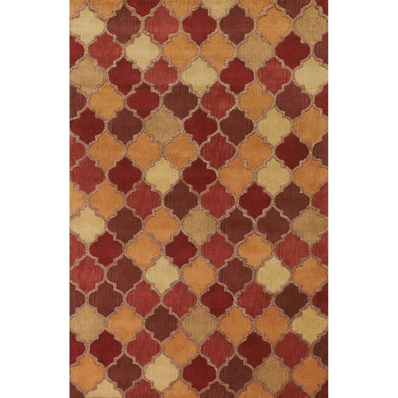 Trellis Gabbeh Indian Area Rug Hand-Tufted Wool Carpet - 5'0" x 8'0"
