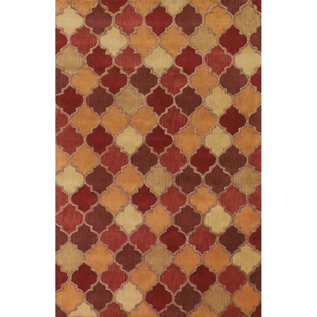 Trellis Gabbeh Indian Area Rug Hand-Tufted Wool Carpet - 5'0" x 8'0"
