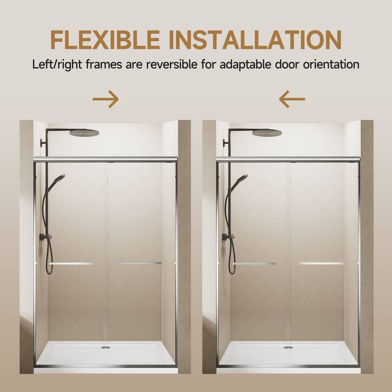 Chrome Aluminum Frame Double Sliding Shower Door