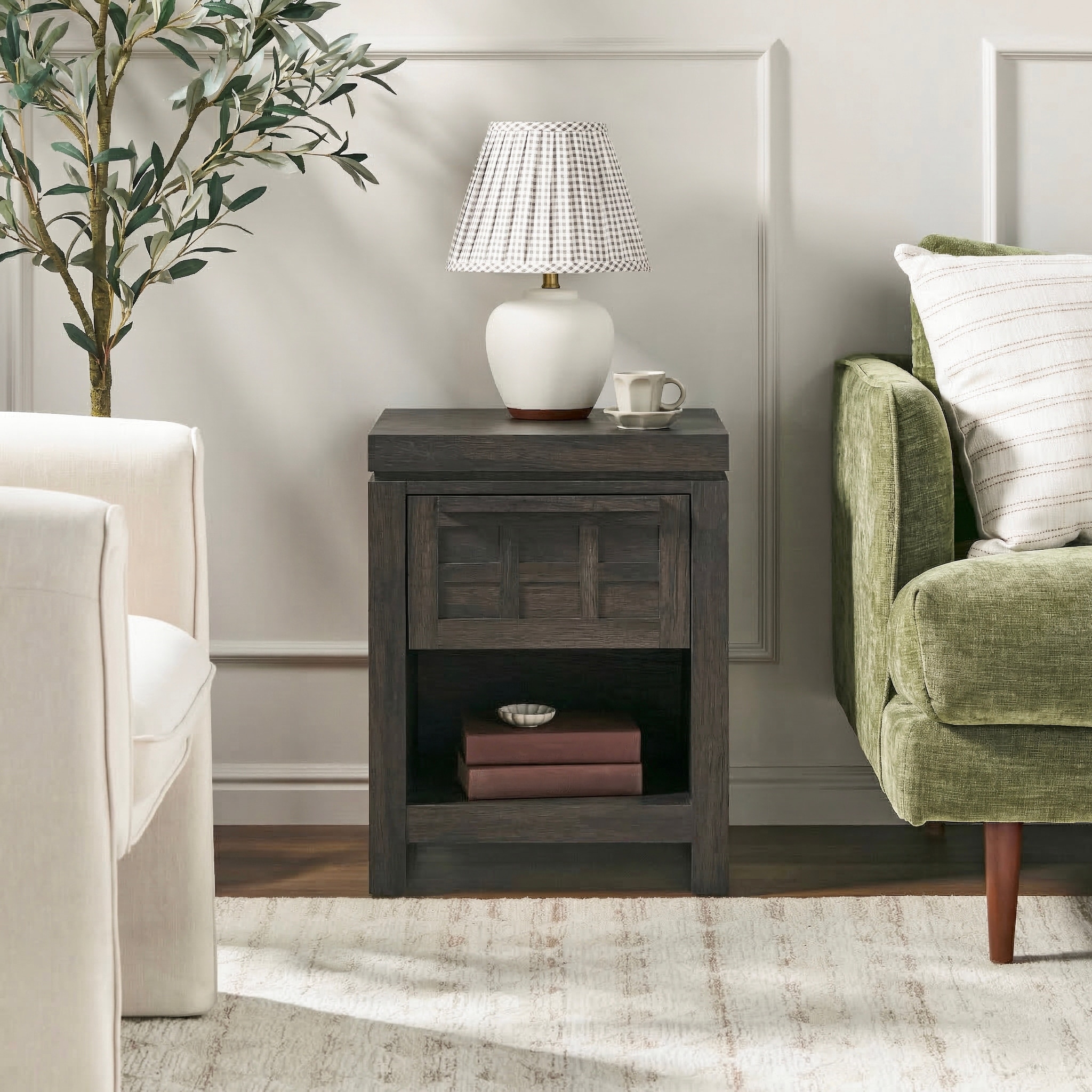 Modern 1 Drawer Nightstand Side Table