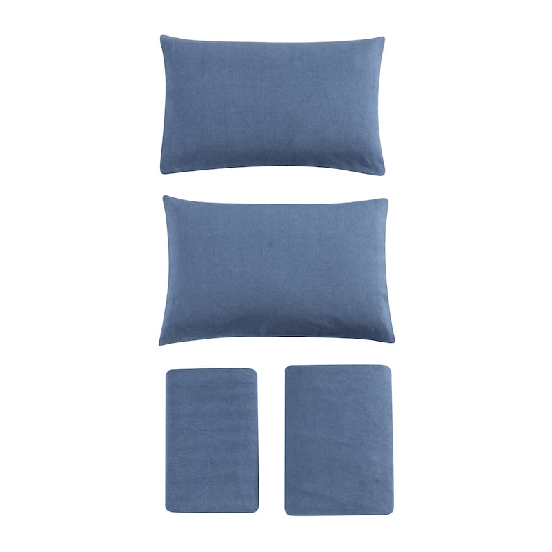 Eddie Bauer Cotton Flannel-Solids-Deep Pocket- Sheet & Pillowcase Set