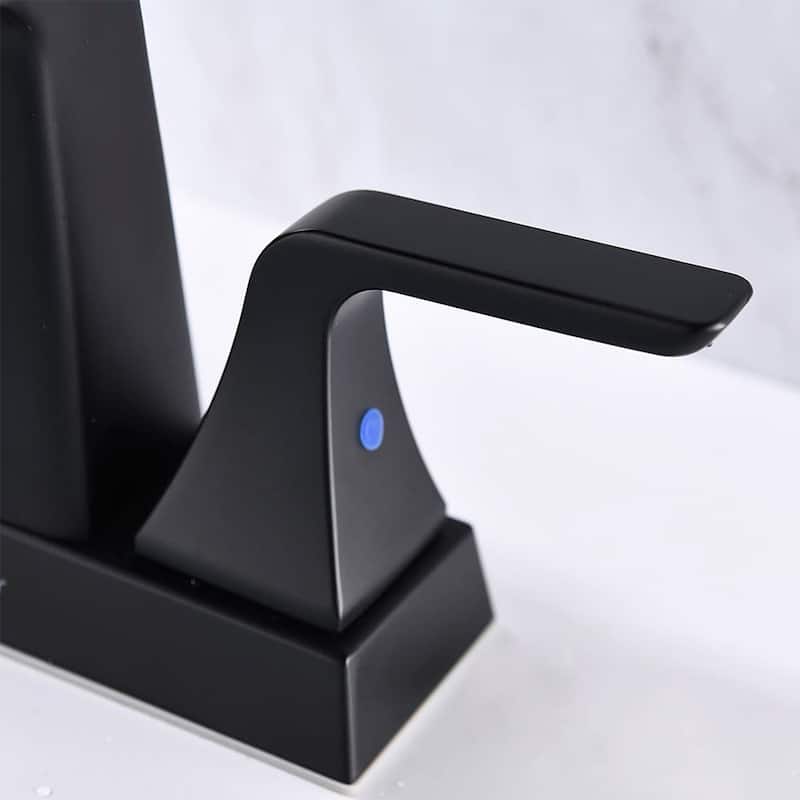 PROOX Double Handle Waterfall Centerset Three Hole Bathroom Sink Faucet with Drain Assembly