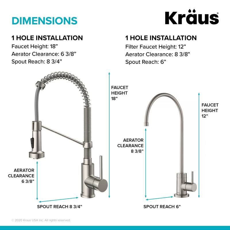 Kraus Bolden 2-Function 1-Handle Commercial Pulldown Kitchen Faucet