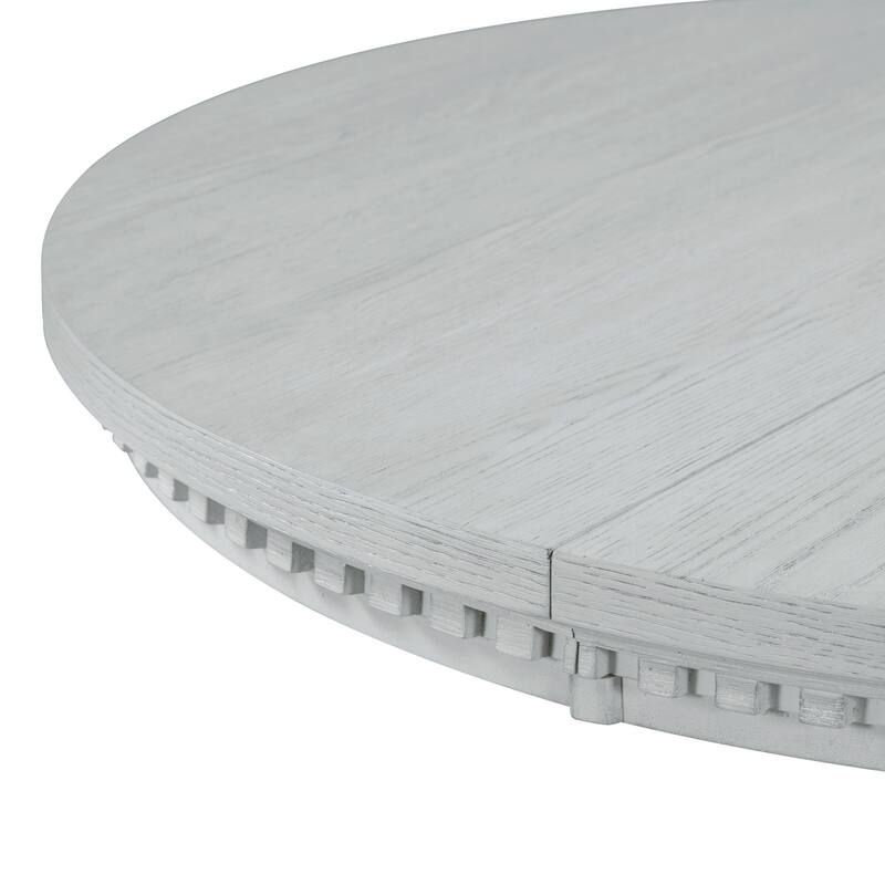 5-piece Dining Set Extendable Round Table and 4 Chairs