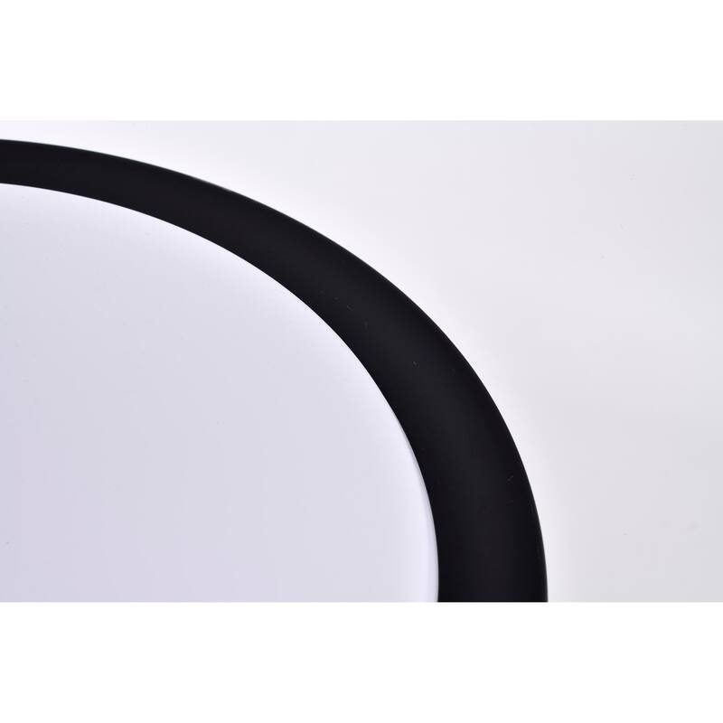 Glamour LED 10 inch Flush Mount Fixture Black Finish CCT Selectable 3K/4K/5K - Matte Black