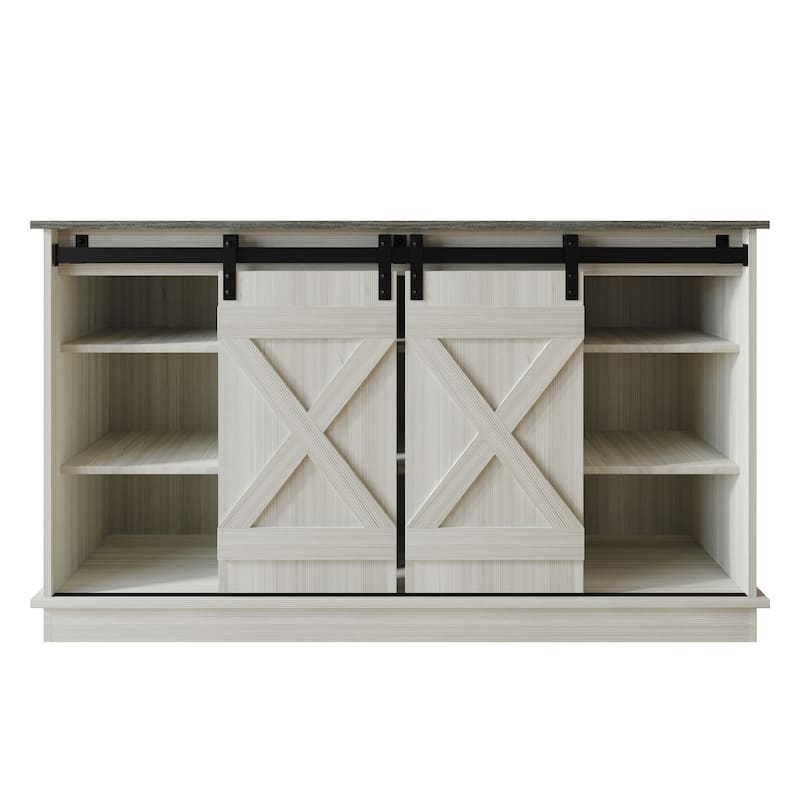 CraftPorch Vintage Style with X-shaped Metal Glides Doors Sideboard