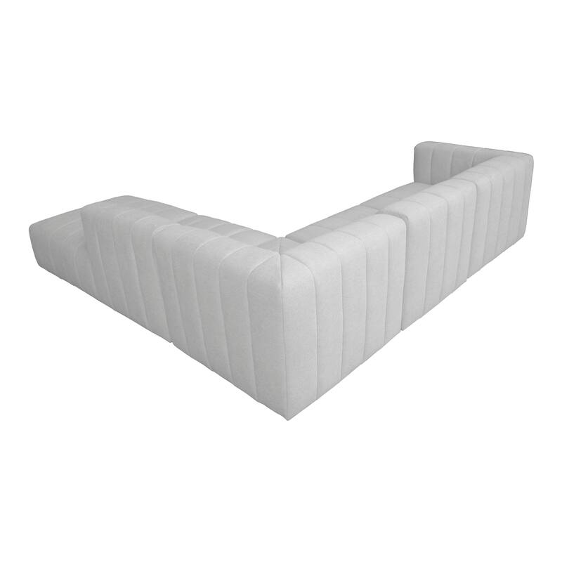 Aurelle Home Lilly Modern Channel-Stitched Modular Sectional - Large Open L-Shape Sofa