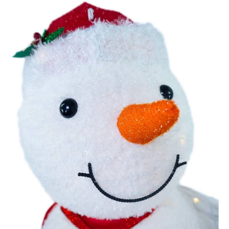 Fraser Hill Farm 6Ft. Prelit Tinsel Snowman Decoration with LED Lights
