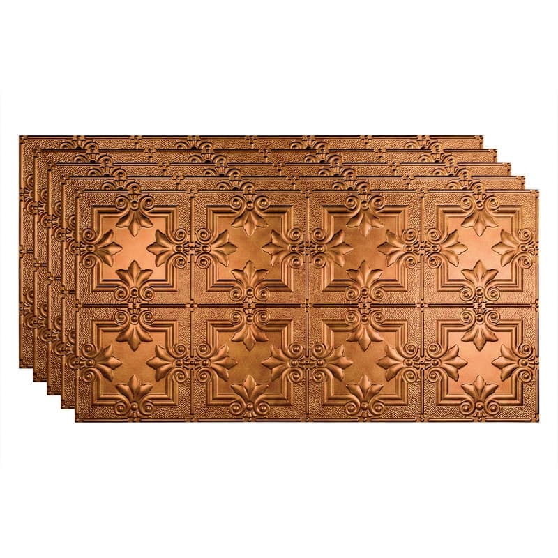 FASÄDE Regalia Decorative Vinyl 2ft x 4ft Glue Up Ceiling Panel in Antique Bronze (5 Pack) - 5 Pack - Antique Bronze