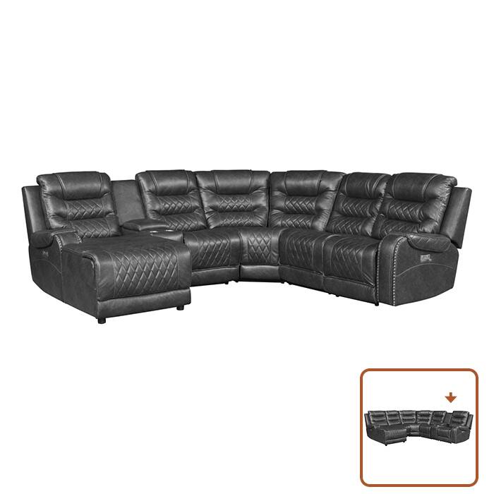Lenci Modular Power Reclining Sectional Sofa with Left Chaise - Grey