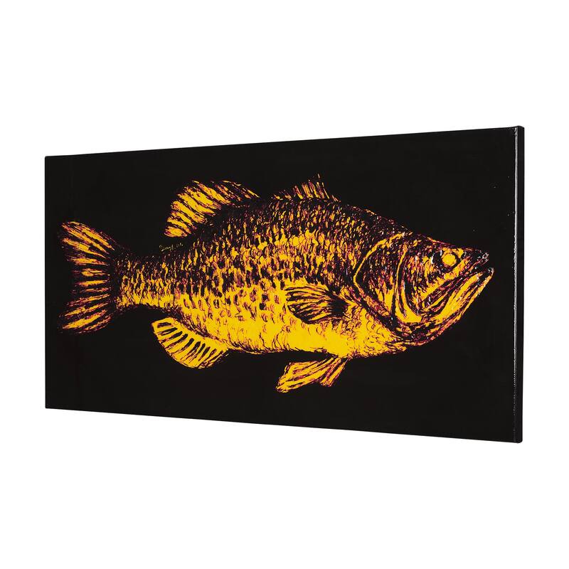 Largemouth Bass Orange (20 x 40) Canvas Art Print