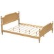 preview thumbnail 18 of 17, Traditional Rattan Queen Size Bed Frame, No Box Spring Needed, Solid Wood, Antique White, French Provincial Design