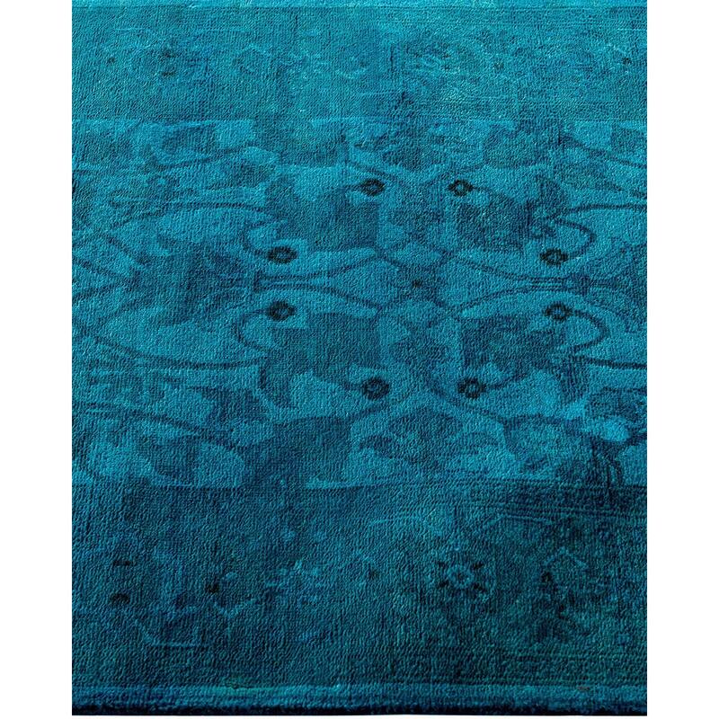Contemporary Overdyed Wool Hand Knotted Runner - 2' 5" x 14' 3"