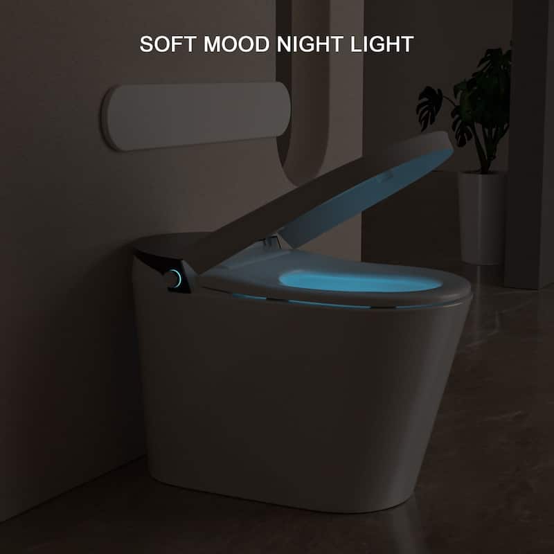 1-Piece 1.28 GPF Auto Single Flush Elongated Bidet Toilet Smart Toilet in White