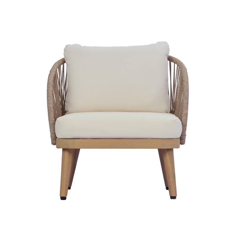 Christopher Knight Home - Outdoor Acacia Wood Club Chair with Curved Tub Design