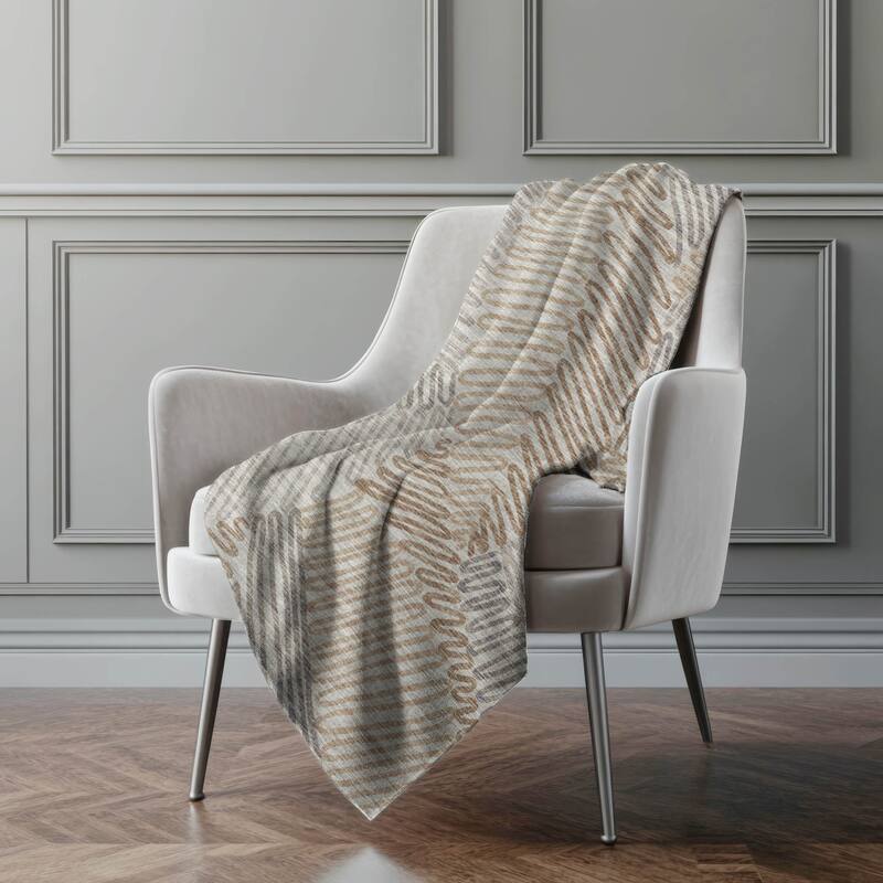 Premium Machine Washable ASB117 Modern Palms Sherpa Throw Blanket