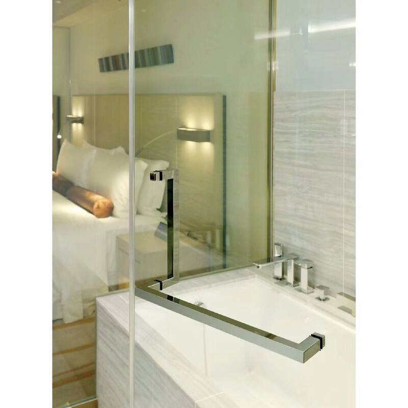 CEL square tubing 8" Pull Handle and 24" Towel Bar Comb Sets for Shower Door - 8"x24"