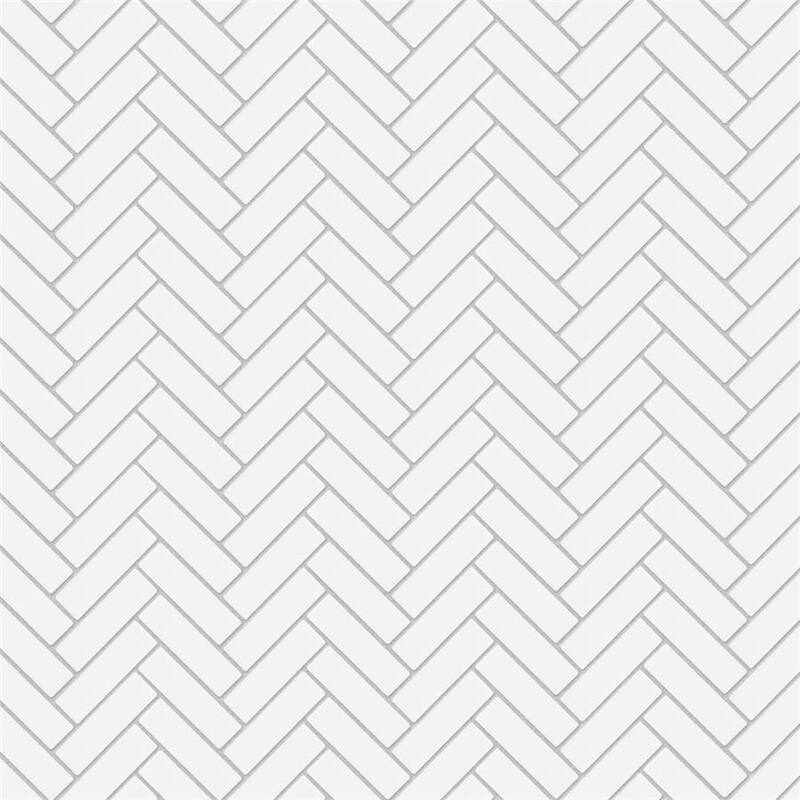 Merola Tile Metro Brick Herringbone Glossy White 10-5/8" x 12-1/2" Porcelain Mosaic Tile