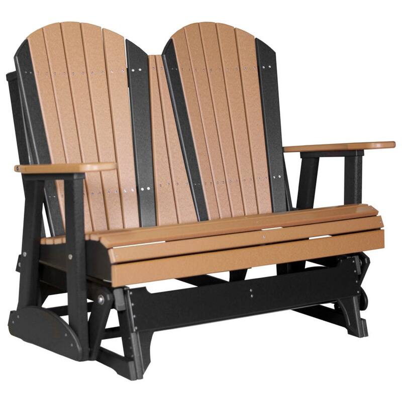 Poly Lumber Adirondack Glider - 4' - Cedar & Black