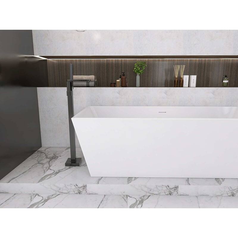 Timothy Soaking Rectangular Bathtub in Glossy White