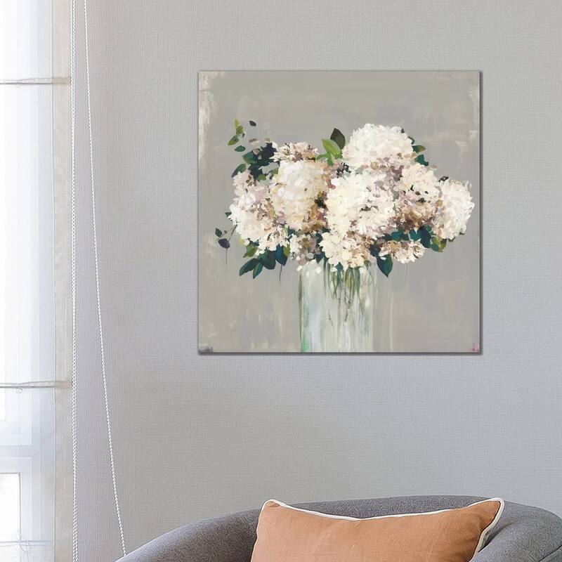 iCanvas "White Hydrangea " by Allison Pearce Canvas Print - 26x26x1.5