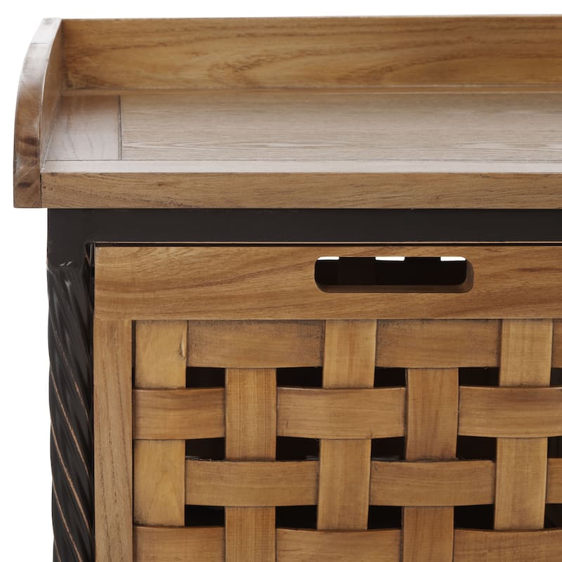 SAFAVIEH Toshie Honey Oak Storage Bench - 42.5" x 15.5" x 20" - 43Wx16Dx20H