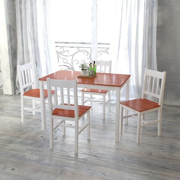 Home Garden Store Iseasy Solid Wooden Dining Table 2 Chairs