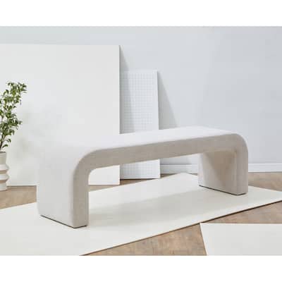 SAFAVIEH Couture Caralynn Curved Waterfall Bench (Fully Assembled) - 62Wx18Dx19H