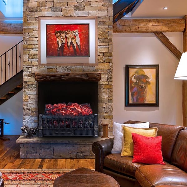 slide 2 of 4, 21" Modern 1500W Electric Fireplace Indoor Heater with Remote Control