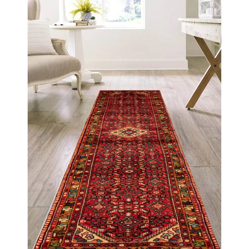 ECARPETGALLERY Hand-knotted Andelz Red Wool Rug - 2'11 x 10'1