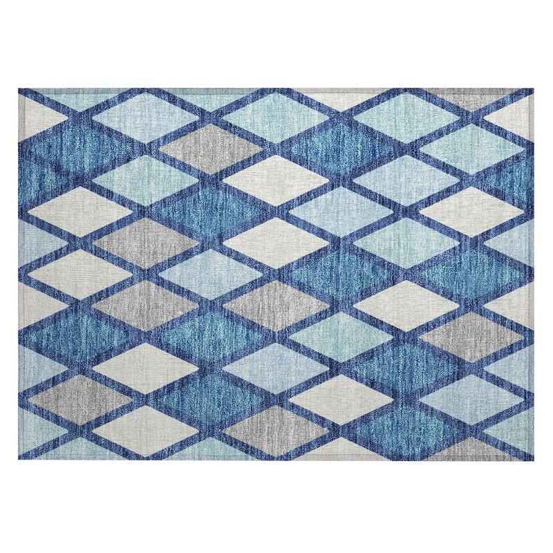 Machine Washable Indoor/ Outdoor Chantille Prism Diamond Rug