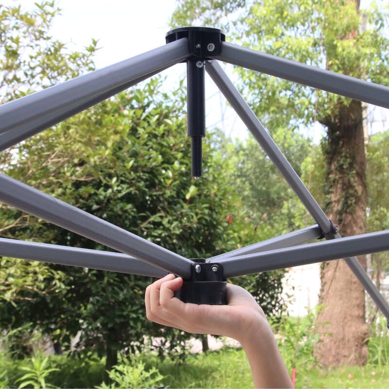 8x8 Foot Pop Up Canopy Tent with Wheeled Bag and Sand Bags, Adjustable Height, UV Protection, Portable Outdoor Shelter