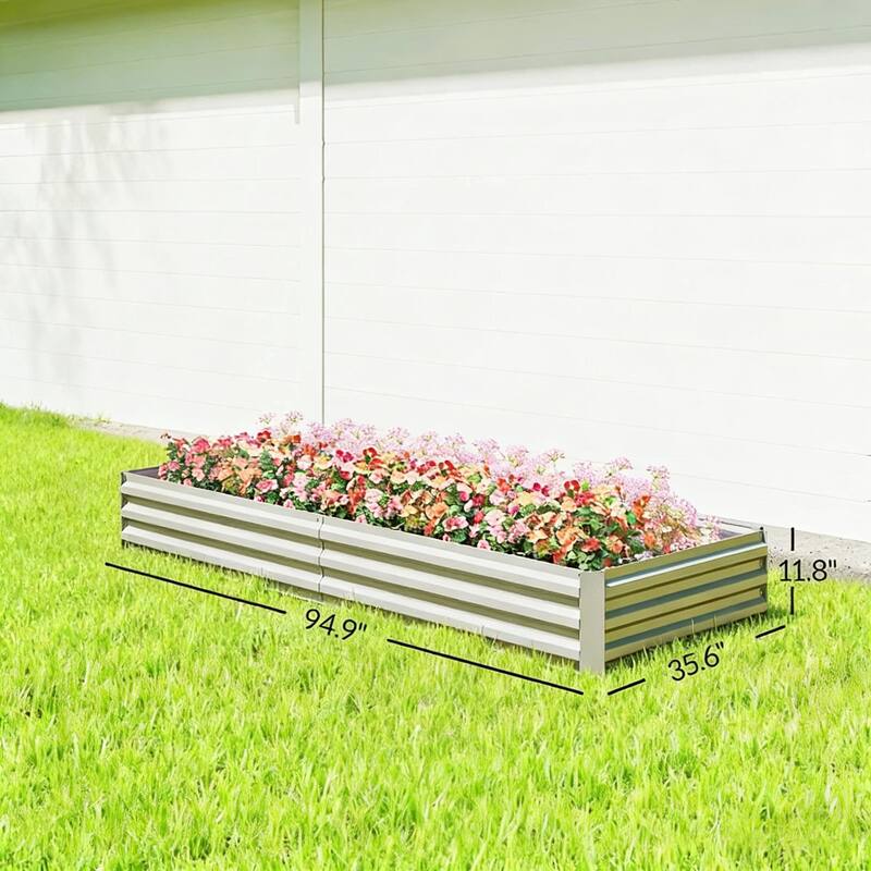 Raised Garden Planter with Open Bottom Drainage for Vegetable, Flower
