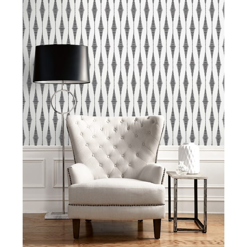 Seabrook Designs Diamond Stripe Glass Beaded Unpasted Wallpaper