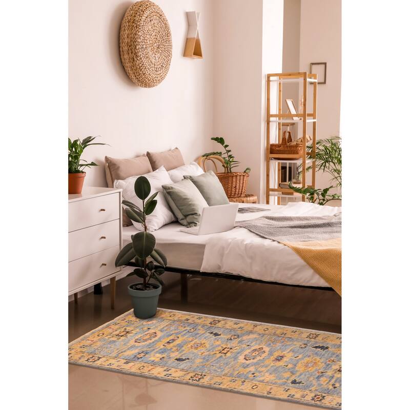 ECARPETGALLERY Hand-knotted Jules Serapi Light Denim Blue Wool Rug - 2'6 x 8'0