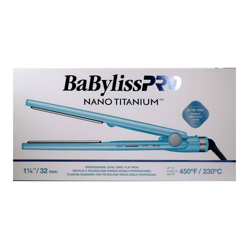 BaByliss Pro Nano Titanium Professional Dual Ionic Flat Iron 1¼" #BNT9125TUC (Dual Voltage) + Wahl Flat Top Comb White #3329-100