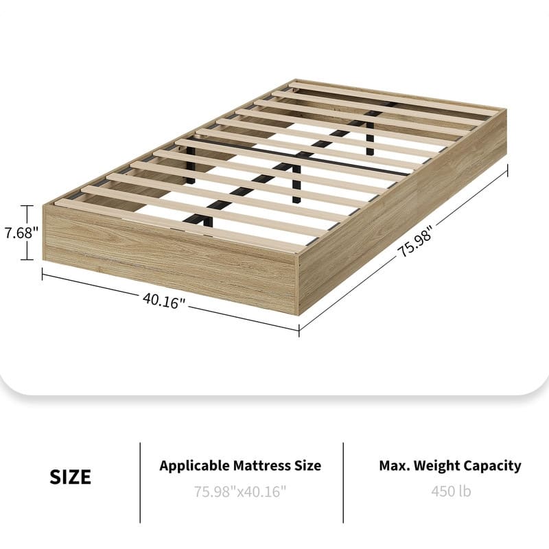 Modern Solid Wood Platform Bed Frame