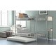preview thumbnail 3 of 14, Twin-Over-Twin Metal Bunk Bed with Trundle, Sturdy Frame, Full-Length Guardrails, and Convertible Design