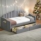 preview thumbnail 13 of 31, 3 Color 81" Twin Size Velvet Sofabed Daybed with Backrest, 2 Drawers and USB Charging Ports