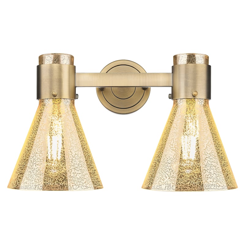 Innovations Lighting 464-2W-G464C-7ME Lawton Cone 2 Light 16" Wide - Brushed Brass